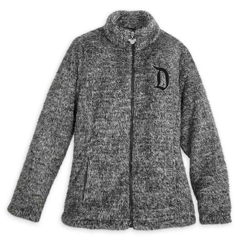 Disneyland Resorts Plush D‎ Logo Zip Front Fleece Jacket Sz M